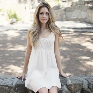 White Summer Drop Waist Dress